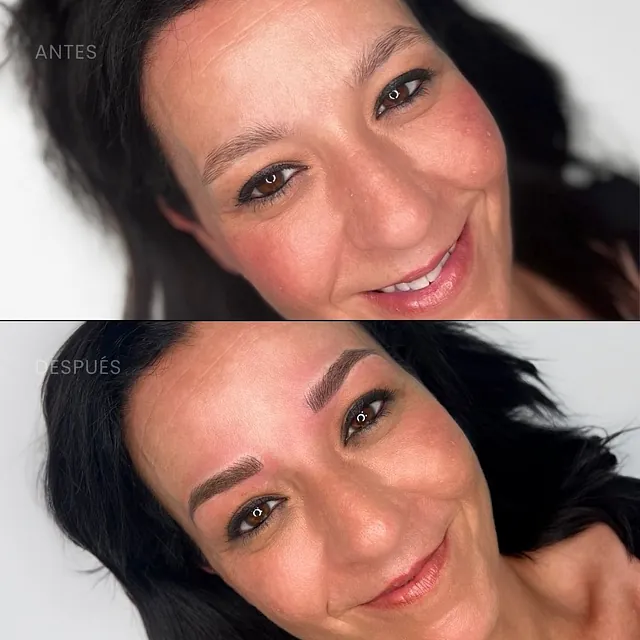 antes y después de un rostro de una chica